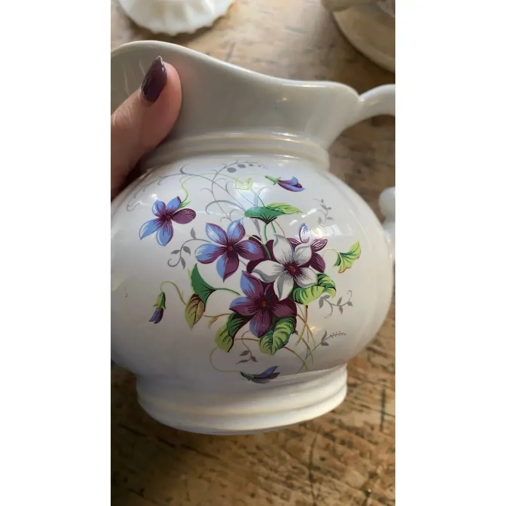 Vintage McCoy Pottery Pitcher Violets/Pansies Pattern